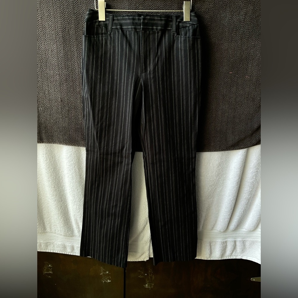 St. John's Bay Black Pinstripe Straight Leg Pants